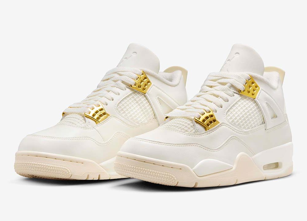 Jordan 4 Retro White Metallic Gold-W