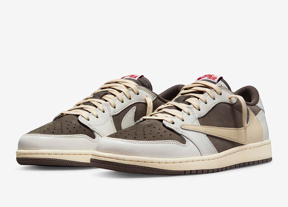 Jordan 1 Low x Travis Scott Sail and Ridgerock Reverse Mocha