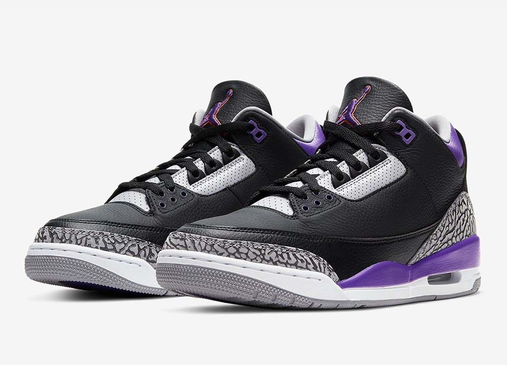 Jordan 3 Retro Black Court Purple