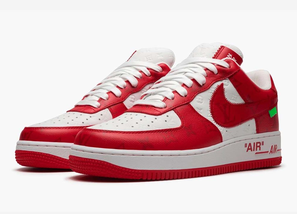 LV x Air Force 1 Low By Virgil Abloh White Red